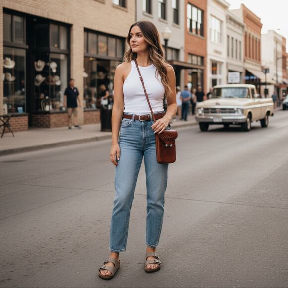 Montana West Leather Mini Crossbody Tobacco Brown Western Phone Bag - Picture 9 of 9